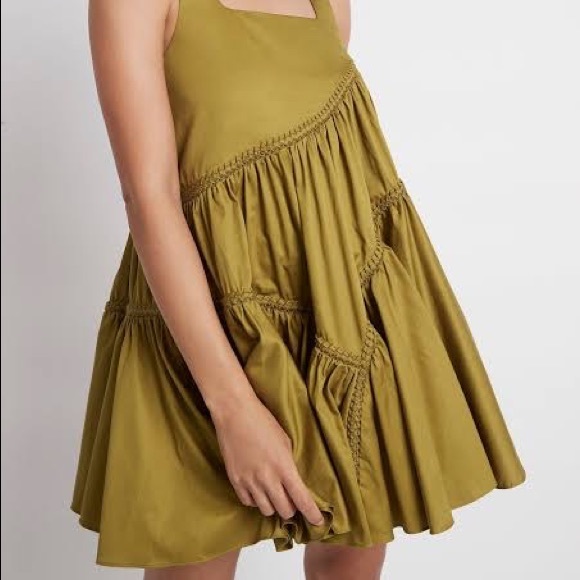 AJE Casablanca Sleeveless Braided Mini Dress - Olive Green • Size 14 RRP $395 - Picture 2 of 10